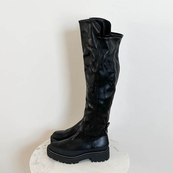 NEW Sam Edelman Lerue Lug Sole Faux Leather High Shaft Boot Size 8 - Picture 9 of 12